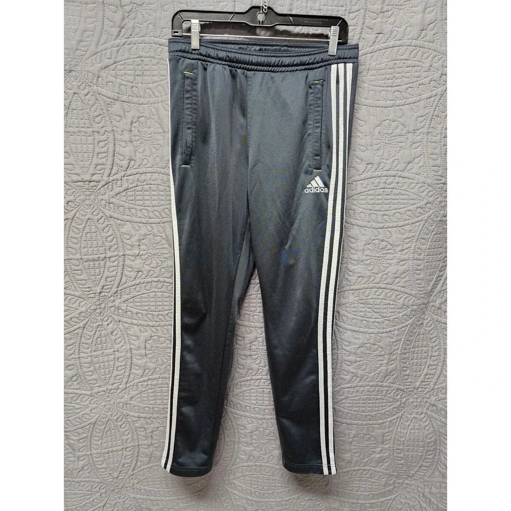 Mens Adidas Athletic Active Pants Size‎ M Black W White 3 Stripe